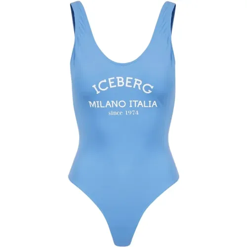 Einteiliger Badeanzug mit Logo-Print,Einteiliger Badeanzug mit Logo-Druck - Iceberg - Modalova