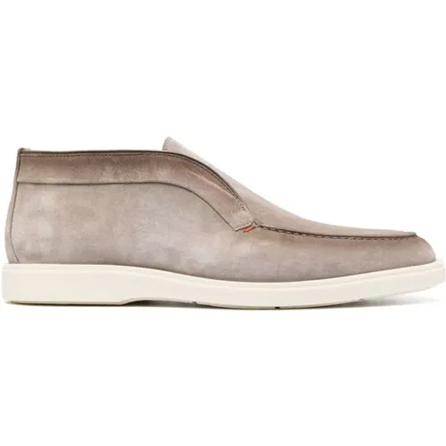 Ankle Boots, male, , Size: 9 US Slip-On Suede Boots - Santoni - Modalova