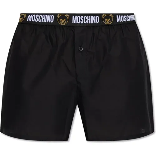 Bottoms, male, , Size: XS Boxers with logo - Moschino - Modalova