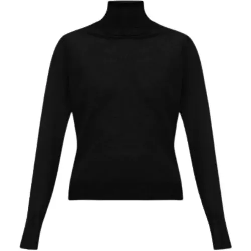 Turtlenecks, female, , Size: L Logo Patch Wool Turtleneck - Golden Goose - Modalova