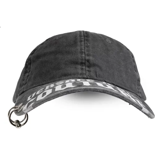 Caps, male, , Size: ONE SIZE Denim cap - Versace Jeans Couture - Modalova