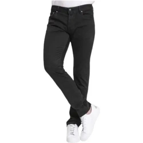 Slim Fit Schwarze Jeans mit unauffälligen schwarzen Nähten , Herren, Größe: W29 - Jacob Cohën - Modalova