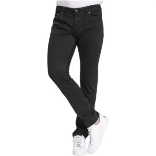 Slim Fit Schwarze Jeans mit unauffälligen schwarzen Nähten , Herren, Größe: W38 - Jacob Cohën - Modalova