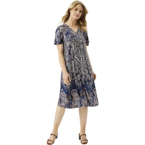 Lucy Dress Papillon Sleeves Blue , female, Sizes: 2XL, XL, M, S, L - IN Front - Modalova
