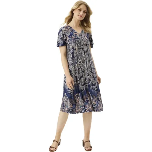 Lucy Dress Papillon Sleeves Blue , female, Sizes: M, S, L - IN Front - Modalova