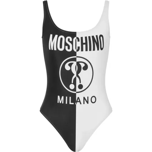 Bicolor Logo Print Badeanzug , Damen, Größe: L - Love Moschino - Modalova