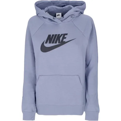 Essential Hoodie Aschgrau/Schwarz , Damen, Größe: L - Nike - Modalova