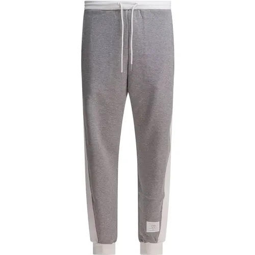 Sweatpants, male, , Size: S Grey 4-Bar Sweatpants Aw25 - Thom Browne - Modalova