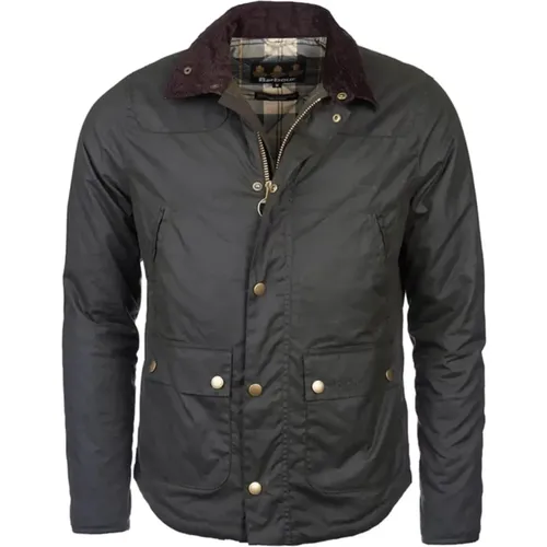 Reelin Waxed Cotton Jacket Sage , Herren, Größe: 2XL - Barbour - Modalova