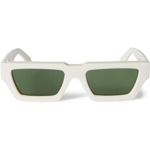 Off , Weiße Sonnenbrille mit Original-Etui , unisex, Größe: 54 MM - Off White - Modalova