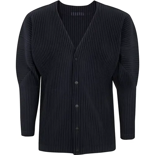 Navy Basics Cardigan , Herren, Größe: M - Issey Miyake - Modalova