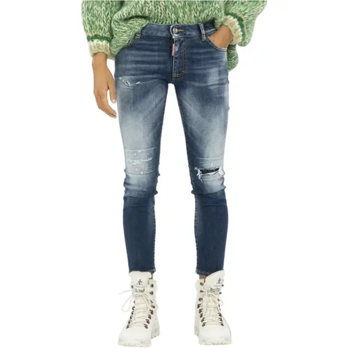 Twiggy Cropped Denim Jeans , Damen, Größe: XS - Dsquared2 - Modalova