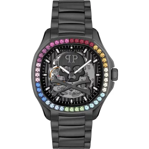 Watches, male, , Size: ONE SIZE Skeleton Spectre Rainbow Automatic Watch - Philipp Plein - Modalova