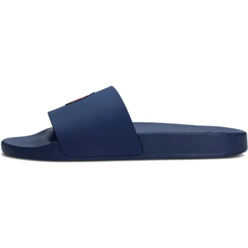 Blaue Slide-Sandalen für Herren , Herren, Größe: 41 EU - Ralph Lauren - Modalova