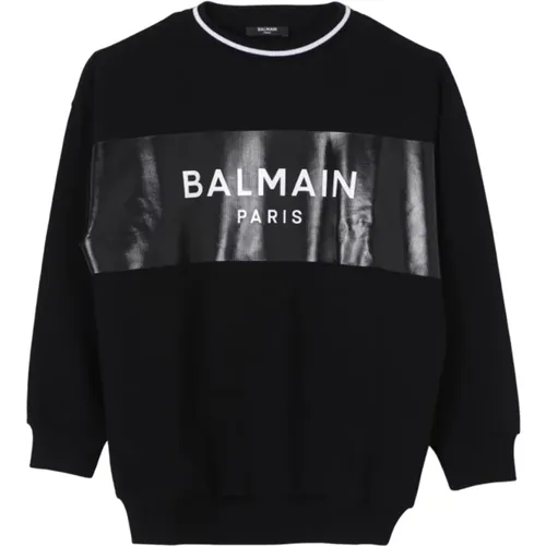 Logo-Print-Baumwoll-Sweatshirt - Balmain - Modalova