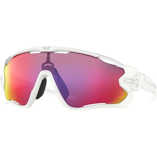 Jawbreaker Sonnenbrille - Poliertes Weiß/Prizm Road , Herren, Größe: 31 MM - Oakley - Modalova