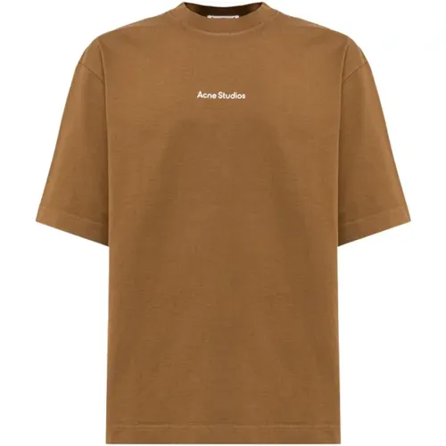 Einfarbiges T-Shirt mit Rundhalsausschnitt , Herren, Größe: M - Acne Studios - Modalova