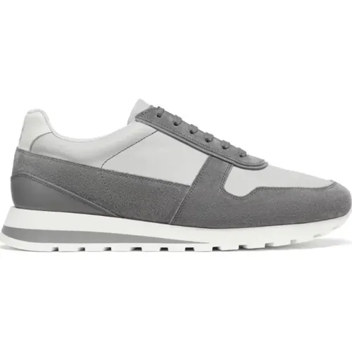 Grey Suede Panelled Sneakers , male, Sizes: 9 1/2 UK, 11 UK, 10 UK, 10 1/2 UK - BRUNELLO CUCINELLI - Modalova