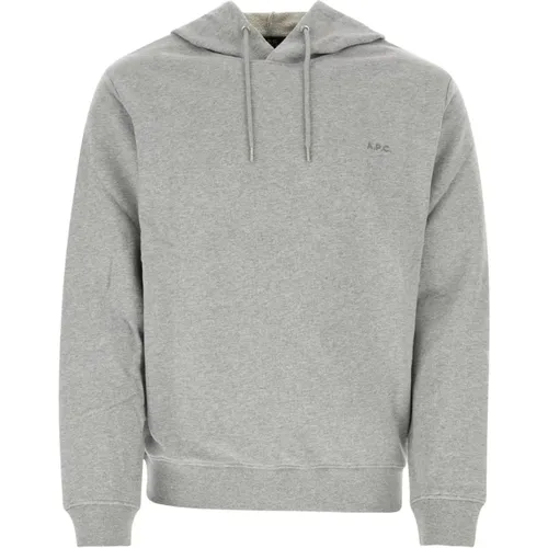 Stylish Grey Cotton Sweatshirt , male, Sizes: M, S, XS - A.p.c. - Modalova