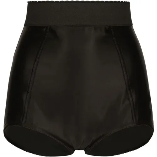 Satin Finish Scallop Edge Shorts , Damen, Größe: XS - Dolce & Gabbana - Modalova