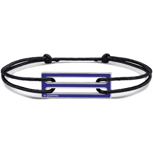 Bracelets, unisex, , Size: ONE SIZE Royal Blue Lacquered Cord Bracelet - Le Gramme - Modalova