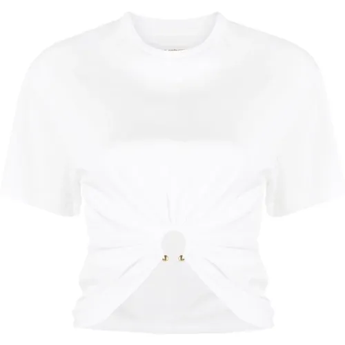 Beige T-Shirts und Polos,Weiße Top - Haut - Paco Rabanne - Modalova