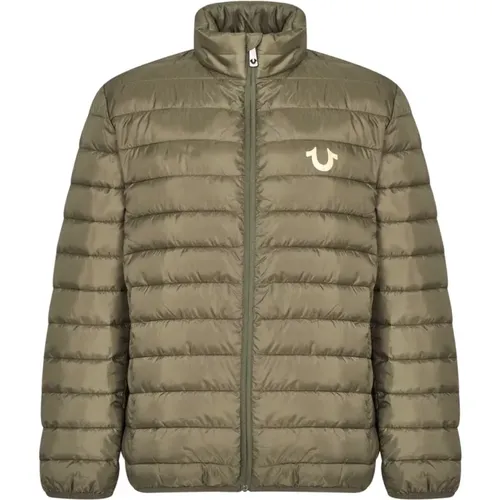 Logo Puffer Jacke Kalamata Reißverschluss , Herren, Größe: M - True Religion - Modalova