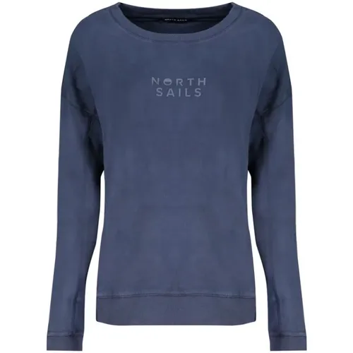 Gebürsteter Baumwoll-Sweatshirt mit Logo , Damen, Größe: L - North Sails - Modalova