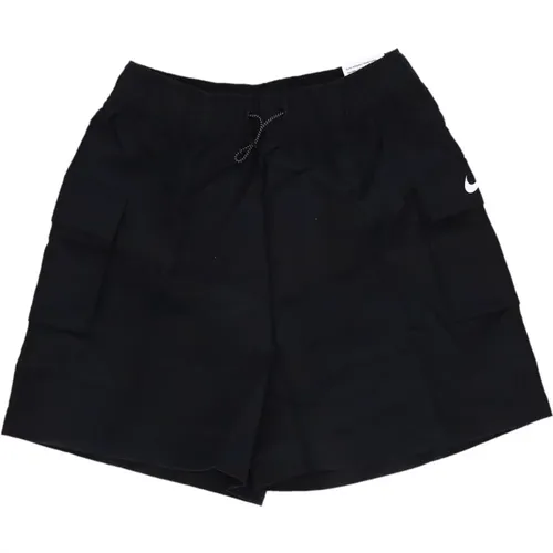 High-Rise Gewebte Shorts Schwarz/Weiß - Nike - Modalova