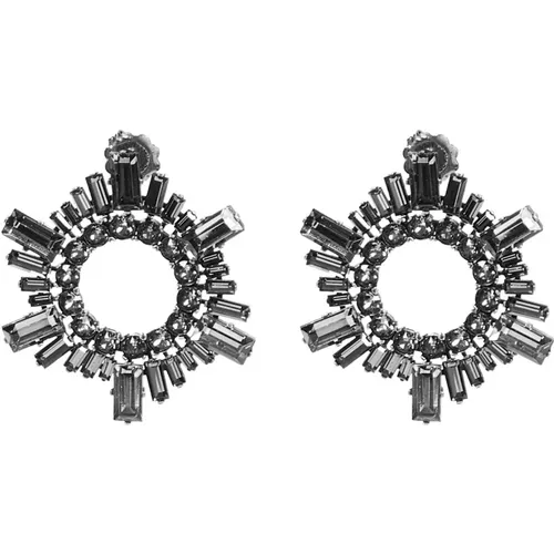 Crystal Earrings Mini Begum , female, Sizes: ONE SIZE - Amina Muaddi - Modalova