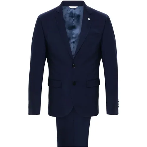 Wool Blend Suit Stretch Design , male, Sizes: 2XL - Manuel Ritz - Modalova