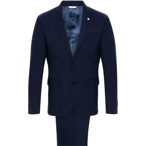 Wool Blend Suit Stretch Design , male, Sizes: S, L, 2XL - Manuel Ritz - Modalova