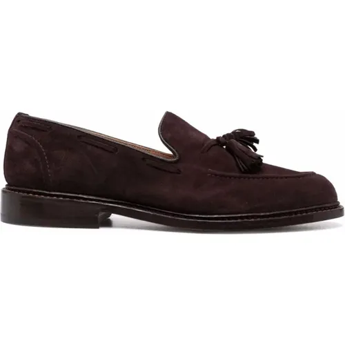 Dark Suede Moccasin with Decorative Tassels , male, Sizes: 9 1/2 UK, 10 UK, 8 1/2 UK, 6 1/2 UK - Tricker's - Modalova