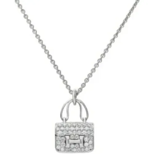 Pre-owned Jewellery, female, , Size: ONE SIZE Pre-owned White Gold necklaces - Hermès Vintage - Modalova