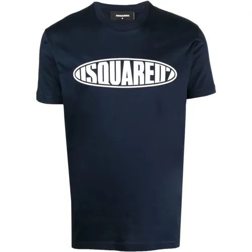 Surf Board T-Shirt, Navy, Size 3XL , male, Sizes: 3XL, M - Dsquared2 - Modalova