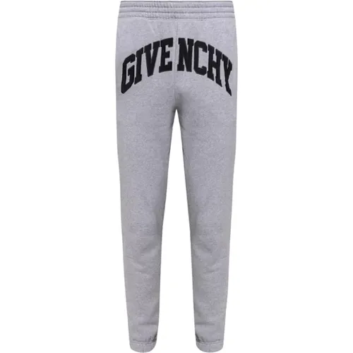 Sweatpants, male, , Size: M Logo Sweatpants, Grey, Elastic Waist, 4G Print - Givenchy - Modalova