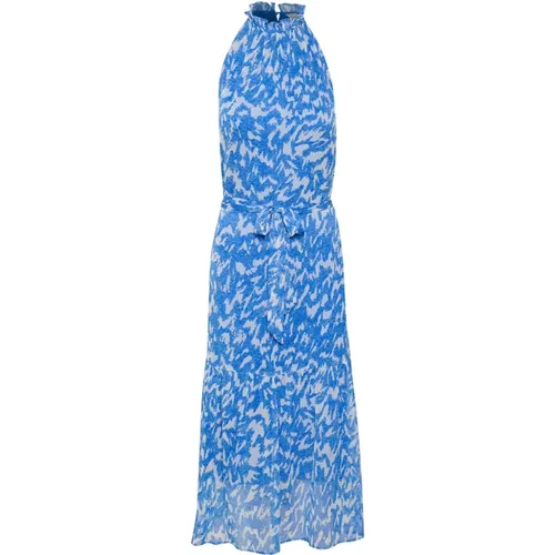 Blue Nature Strokes Flounce Dress , female, Sizes: XL - Saint Tropez - Modalova