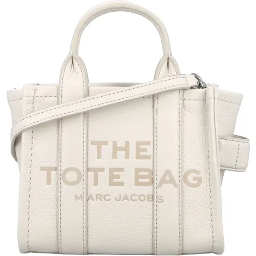 Mini Leder Tote Tasche,Baumwolle Silber Micro Tote Tasche - Marc Jacobs - Modalova