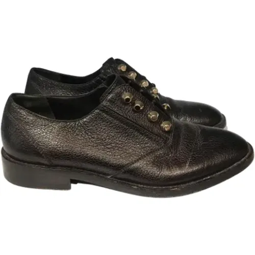 Pre-owned Flats, female, , Size: 7 1/2 US Pre-owned Leather boots - Balenciaga Vintage - Modalova