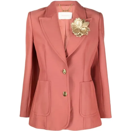 Lipstick Wool Blend Tailored Jacket , female, Sizes: XS - Zimmermann - Modalova