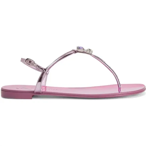 Flat Sandalen , Damen, Größe: 38 1/2 EU - giuseppe zanotti - Modalova