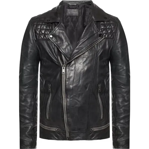 Leather Jackets, male, , Size: XS Conroy Leather Biker Jacket - AllSaints - Modalova