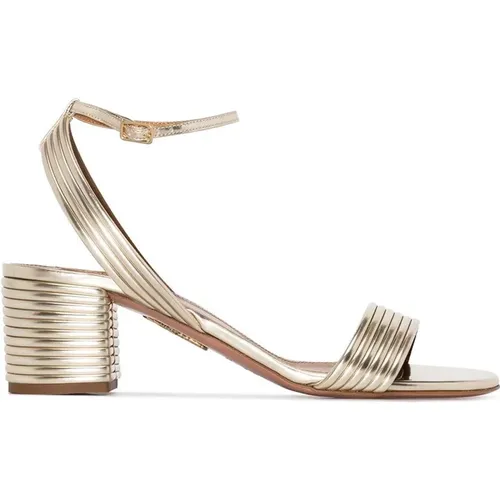 Goldene Sandalen mit metallischem Glanz , Damen, Größe: 37 EU - Aquazzura - Modalova