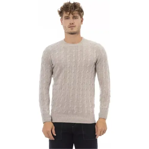 Viscose Crewneck Sweater , Herren, Größe: L - Alpha Studio - Modalova