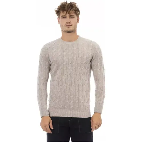 Viscose Crewneck Sweater , male, Sizes: M, L, XL, S - Alpha Studio - Modalova