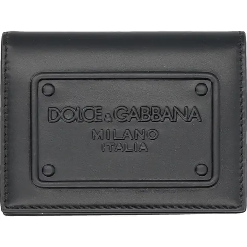 Embossed Card Wallet , male, Sizes: ONE SIZE - Dolce & Gabbana - Modalova