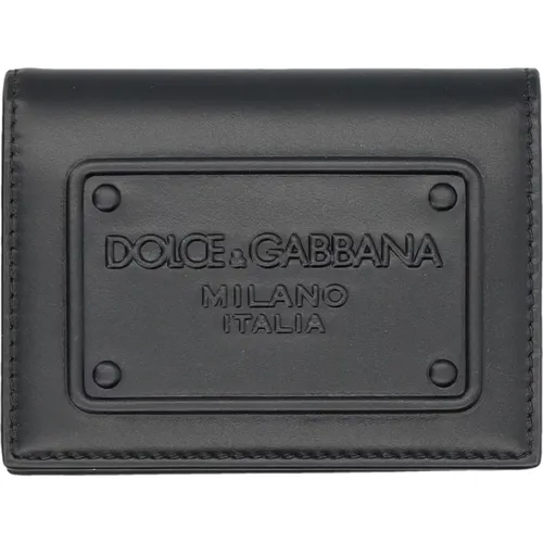 Wallets & Cardholders, male, , Size: ONE SIZE Embossed Card Wallet - Dolce & Gabbana - Modalova