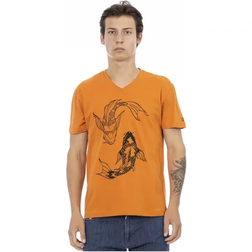 Lässiges Rundhals-Bedrucktes T-Shirt , Herren, Größe: 2XL - Trussardi - Modalova