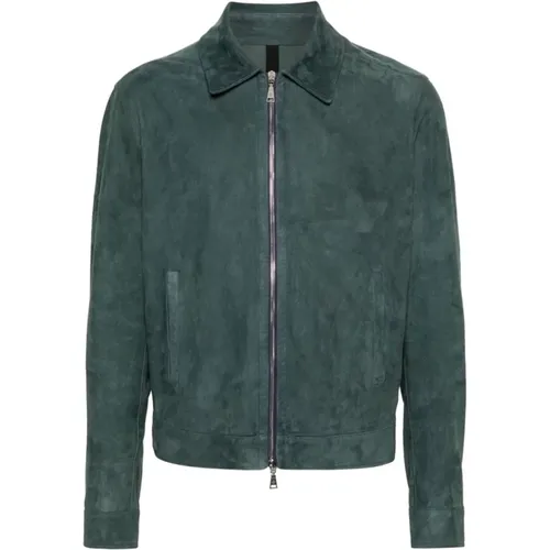 Suede Leather Jacket , male, Sizes: L, XL, M - Tagliatore - Modalova