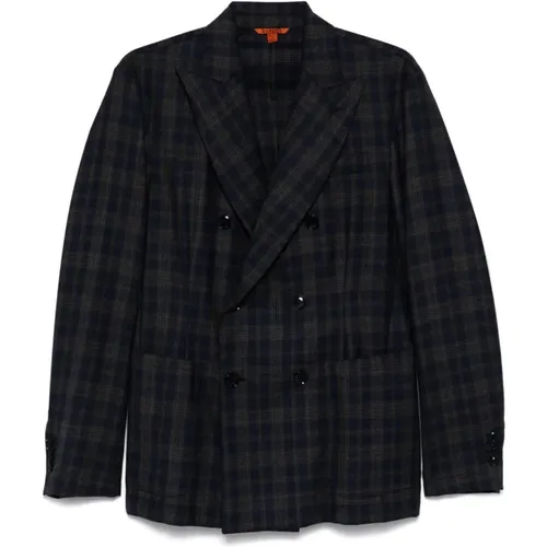 Blazers, male, , Size: L Wool Blend Checkered Blazer - Barena Venezia - Modalova